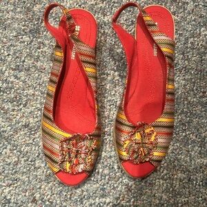 Naturalizer sandals. Cloth with back strap. 2 inch heel